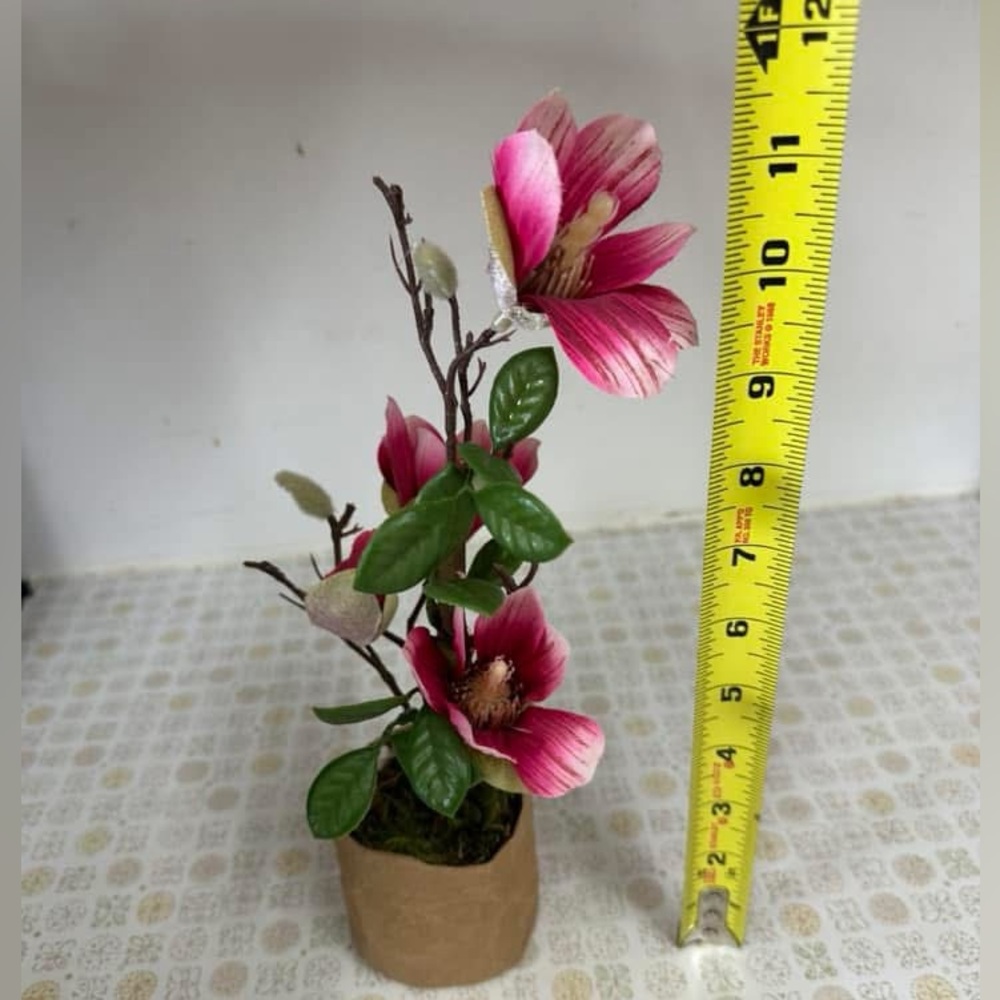 Pink Floral Arrangement in Brown Pot